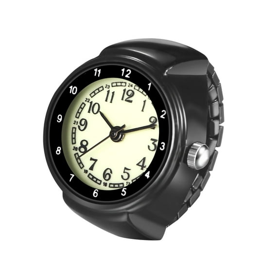 Avaner Unisex Finger Ring Watch,Retro Gold Stretchy Elastic Band Men Ladies Round Dial Quartz Analogue Lightweight Novelty Watches