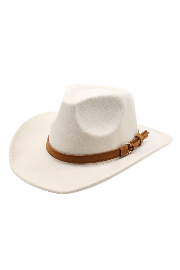 Unisex Vintage Felt Cowboy Hat :Western Style Wide Brim Fedora for Outdoor Travel