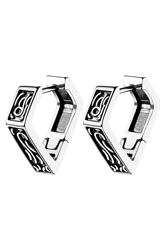 Viking Hoop Earrings for Men Women, Stainless steel Small Vintage Hoop Earrings