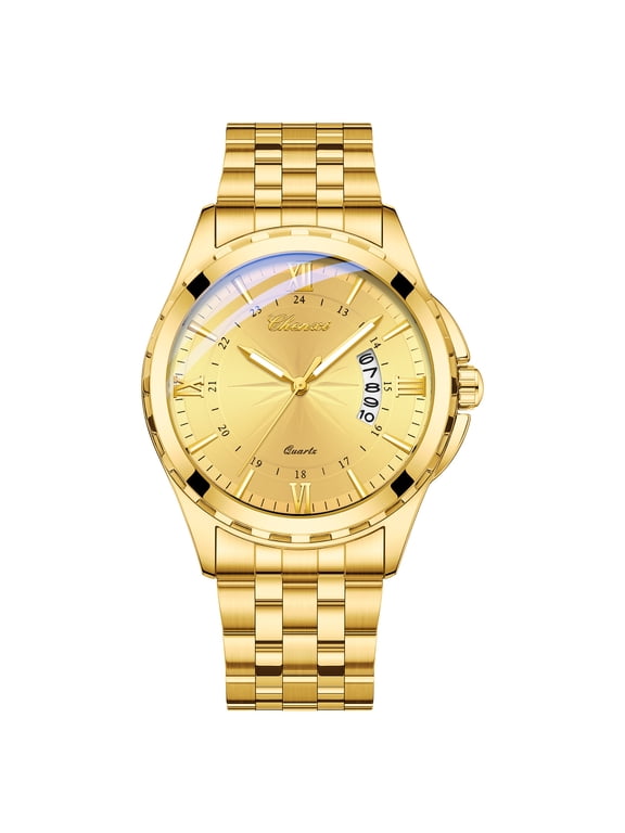 Watches for Men Calendar Quartz Watches Analog Stainless Steel Waterproof Luminous Two Tone Business Casual Watch