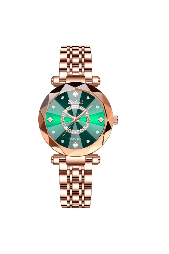 Watches for Women with Stainless Steel Strap, Fashion Analog Creative Diamond Dial Wrist Watch, Jewelry Gift for Wedding Anniversary Birthday