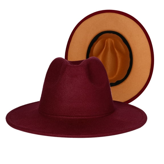 Avaner Wide Brim Fedora Hats for Women and Men Classic Dress Panama Hat Adjustable Felt Hat with Band