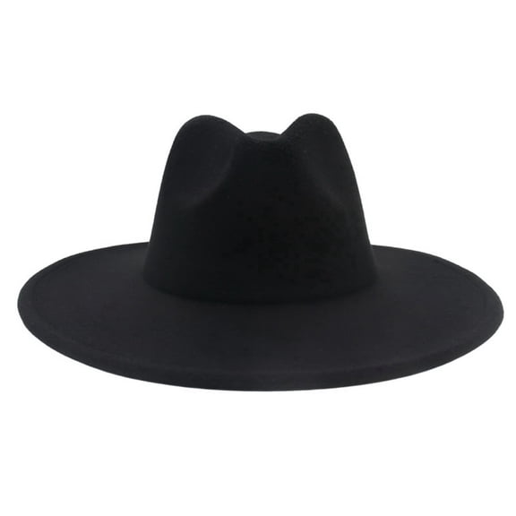 Avaner Women Fashion Felt Church Hats Classic British Style 9.5CM Wide Brim Top Fedora Hat Wedding Dress Up Jazz Cap