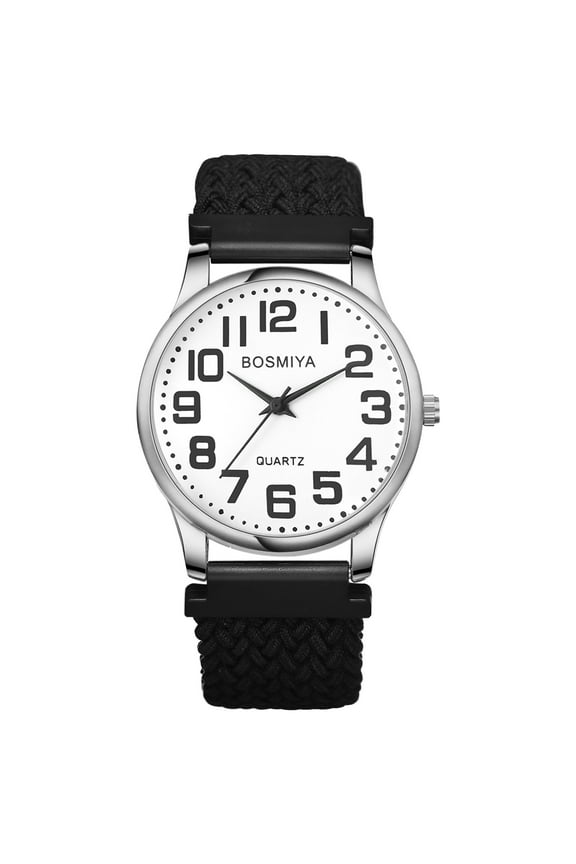 Women'S Elastic Watches, Easy Read Big Dial Analog Quartz Stretch Braided Band Watch for Women Ladies,Adjustable Expansion Band Wristwatch