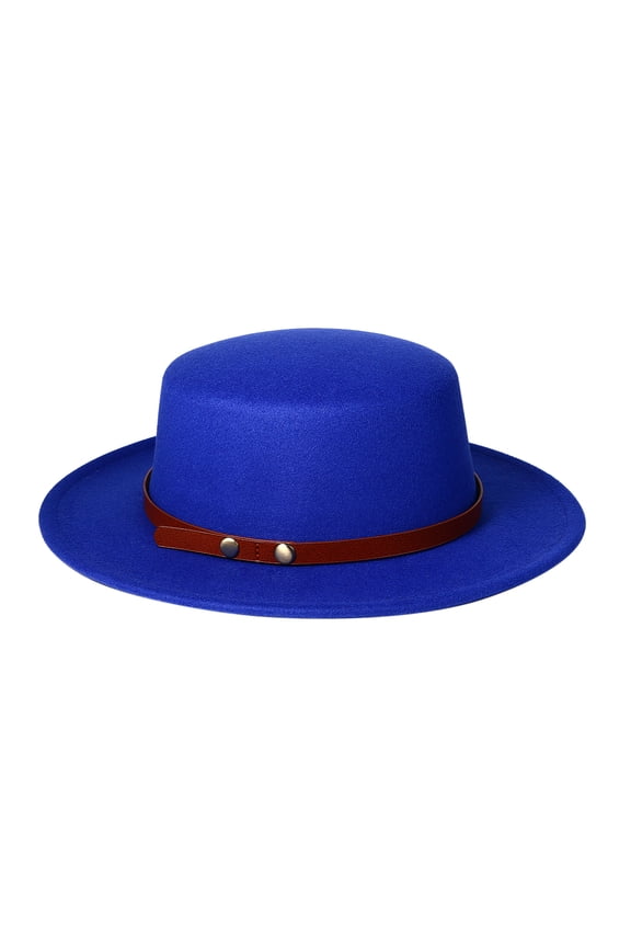 Women Vintage Wide Brim Fedora Hat Belt Panama Hat Felt Jazz Hat Church Derby Cap for Women and Men