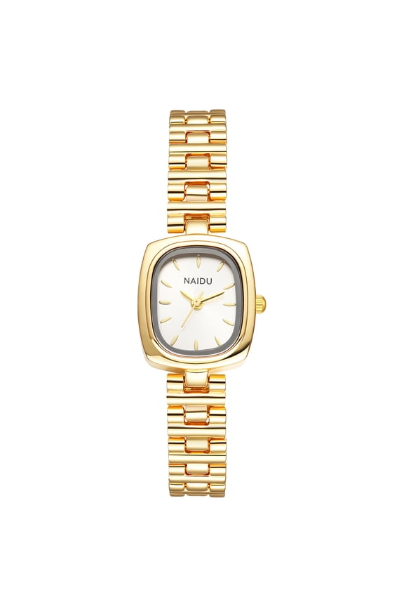 Women's Analog Quartz Business Watch: Detachable Stainless Steel Strap Square Case with Bar scale Watch