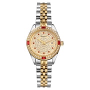 Avaner Womens Analog Quartz Calendar Watch Luminous Silver Gold Two Tone Stainless Steel Dress Bracelet Imitation Diamond-decorated Dial Wristwatch