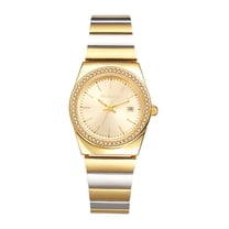 Avaner Women's Analog Quartz Round Watch: Full Imitation Diamond Case Detachable Stainless Steel Bracelet Calendar Display Luminous Hands Fashion Wristwatch