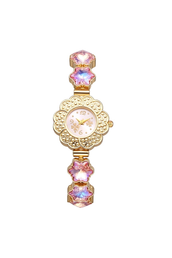 Women's Analog Quartz Thin Flower Watch : Detachable Crystal Strap Dot Markers Wristwatch - for Party and Banquet Decorations