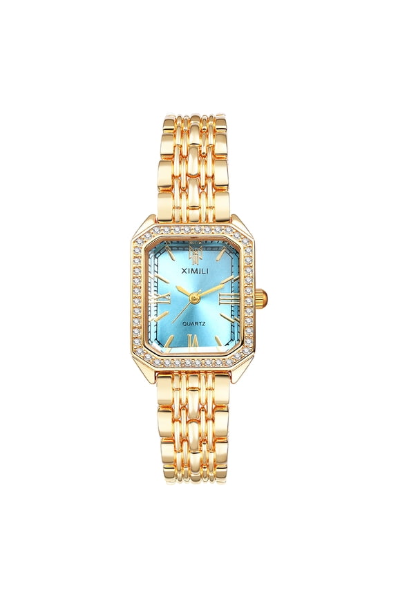 Women's Analog Quartz Watch: Stainless Steel Strap Elegant Ladies Bracelet Gold Square Wrist Watch - for Casual Business