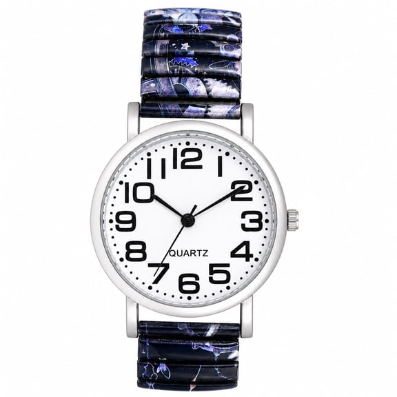Avaner Women's Bohemian Elastic Watch: Analog Quartz Movement Large Number Dial Stainless Steel Band Stretch Band Boho Style Wristwatch for Women