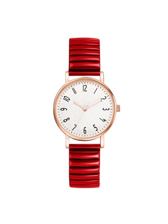 Women's Elastic Strap Watches: Large Face Arabic Numerals Analog Quartz Wrist Watches for Women Easy Reader Stretch Band Waterproof Ladies Wratch