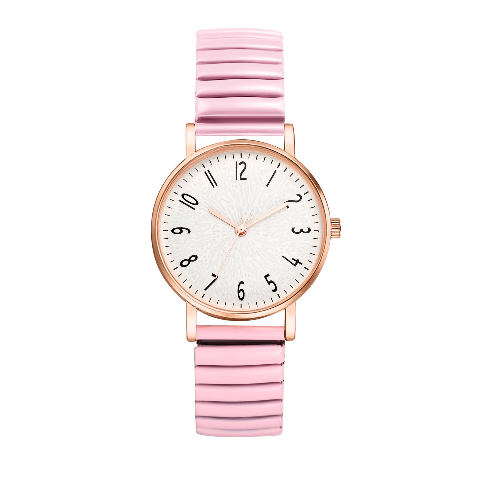 Unisex Pink Analog Quartz Stretch Band Elastic Stainless Steel Expansion Watch Womens Charm Stainless Steel Moon Star Pink Dial Quartz  main image 2