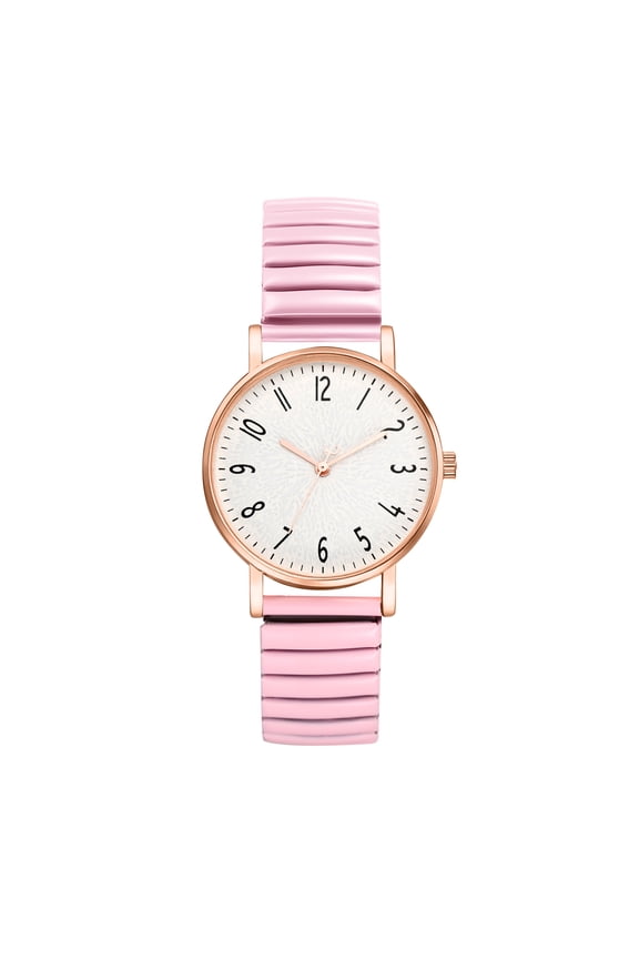 Women's Elastic Strap Watches: Large Face Arabic Numerals Analog Quartz Wrist Watches for Women Easy Reader Stretch Band Waterproof Ladies Wratch