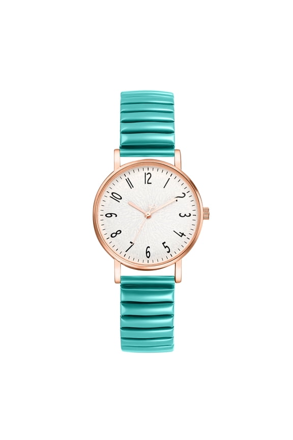 Women's Elastic Strap Watches: Large Face Arabic Numerals Analog Quartz Wrist Watches for Women Easy Reader Stretch Band Waterproof Ladies Wratch