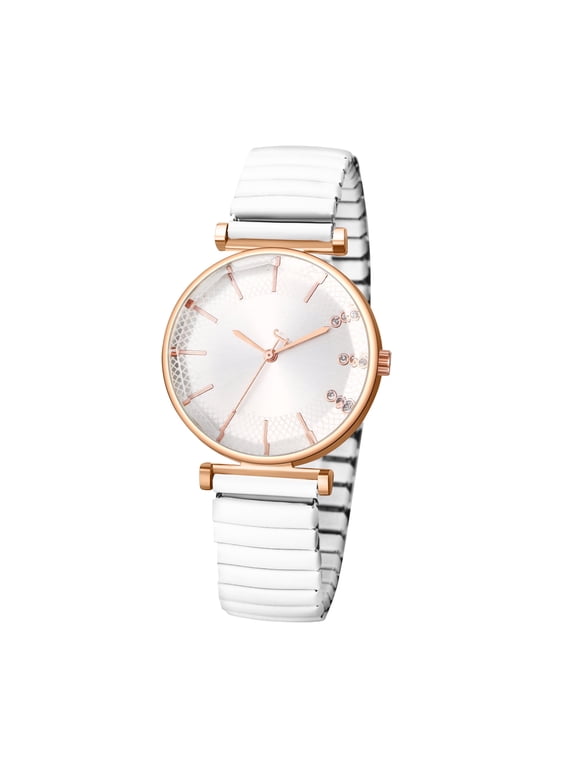 Women's Elastic Strap Watches: Large Face Arabic Numerals Analog Quartz Wrist Watches for Women Easy Reader Stretch Band Waterproof Ladies Wratch