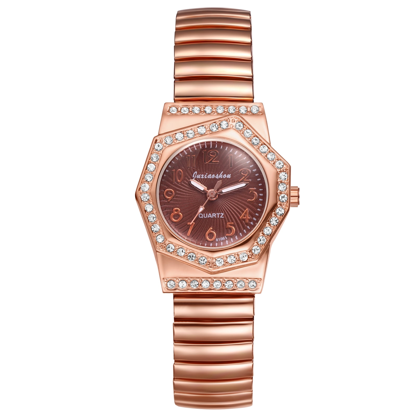 Women\'s Rose Gold Analog Quartz Bling Elastic Stretch Band Octagonal Wrist Watch Avaner Womens Stretch Band Watches: Analog Quartz Elastic  main image 3