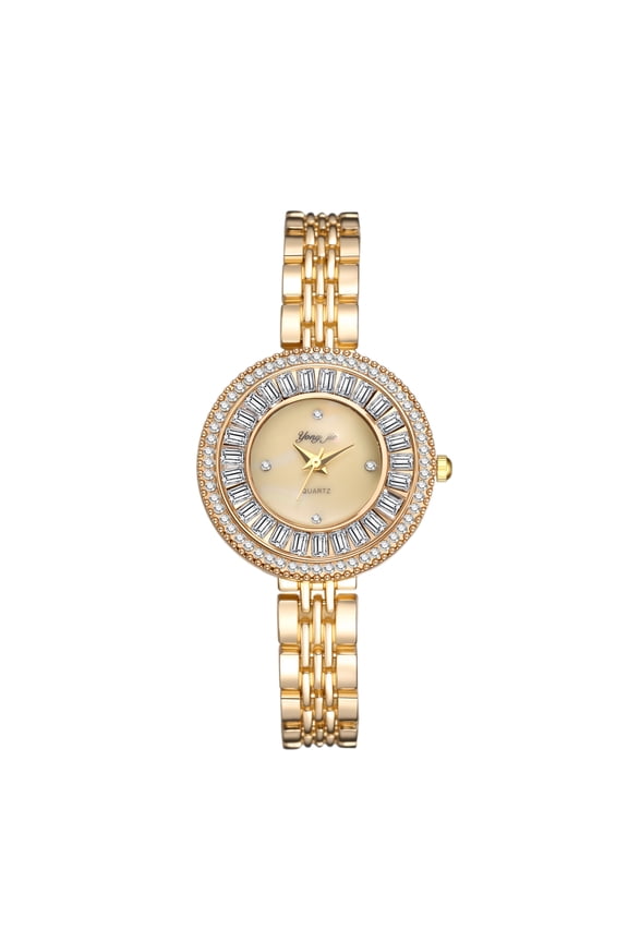Women's Full Rhinestone Sunburst Bezel Luxury Watch: Rhinestone Markings Removable Band Round Analog Quartz Watch for Women