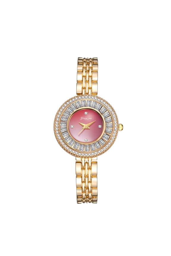 Women's Full Rhinestone Sunburst Bezel Luxury Watch: Rhinestone Markings Removable Band Round Analog Quartz Watch for Women