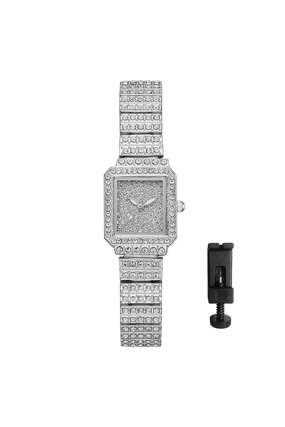 Women's Rhinestone Square Watch: Sparkling Luxury Analog Quartz Watch for ladias