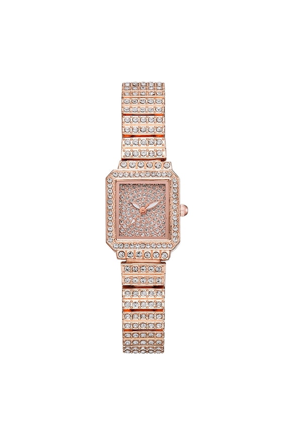 Women's Rhinestone Square Watch: Sparkling Luxury Analog Quartz Watch for ladias