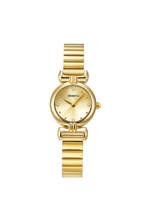 Women's Round Rhinestone Watch: Adjustable Stainless Steel Band Rhinestone Dot Markers Analog Quartz Wristwatch for Women, 3AM