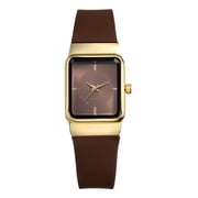 Avaner Women's Silicone Strap Watch Simple Style Gold Square Dial Quartz Wrist Watches for Women Casual Sports Female Ladies Watch