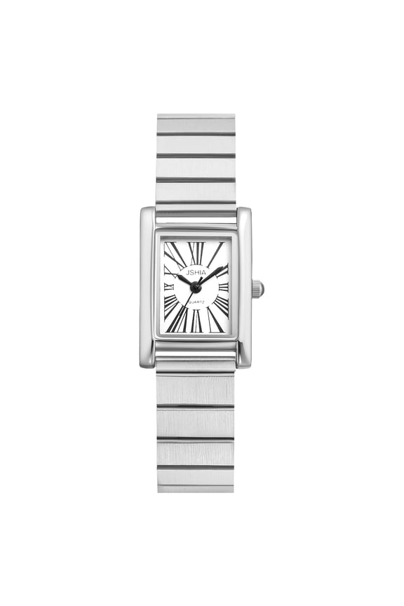 Women's Square Stainless Steel Watch: Analog Quartz Roman Numeral Markers, Stainless Steel Adjustable Strap, Exquisite Small Women's Watch