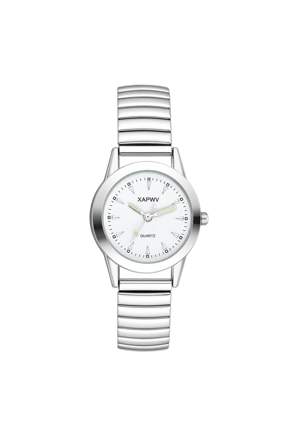 Women's Stretch Band Watch: Geometric Triangle Markers Luminous Hands Analog Quartz Elastic Strap Wistwatch - Casual Gift