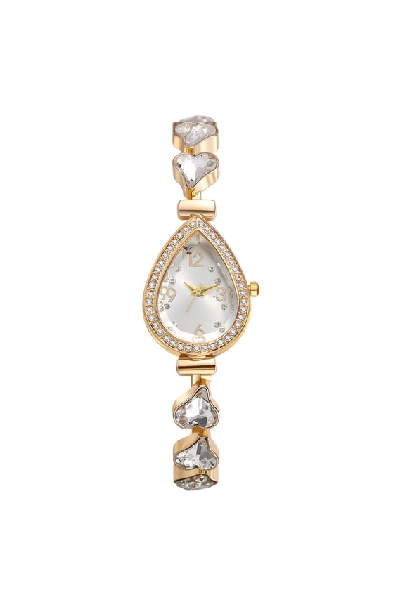 Women's Teardrop Shape Watch: Imitation Diamond Case Arabic Numeral Markers Detachable Crystal-decorated Strap Analog Quartz Wristwatch