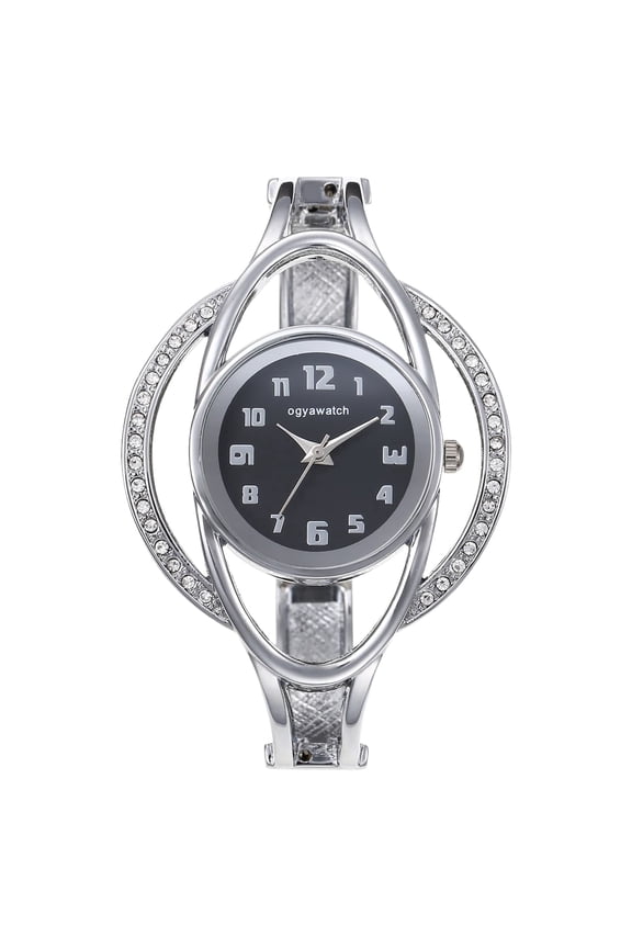 Women's Tonneau-Shaped Stainless Steel Watch: Stainless Steel Strap, Imitation Diamond Hour Markers, Rectangular Quartz Watch