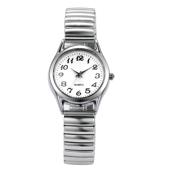 Avaner Women's Ultra Thin Easy Reader Watch with Elastic Strap Golden/Silver Tone Stretch Band Watches