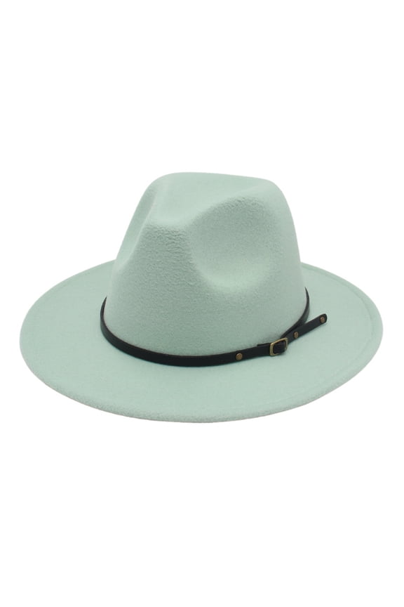 Women's Wide Brim Felt Fedora Hat: Panama Hat with Leather Band – Flat Brim Jazz Cap for Casual & Formal Wear, Unisex