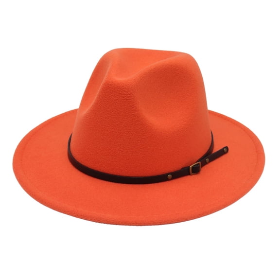 Avaner Women's Wide Brim Felt Fedora Hat: Panama Hat with Leather Band – Flat Brim Jazz Cap for Casual & Formal Wear, Unisex