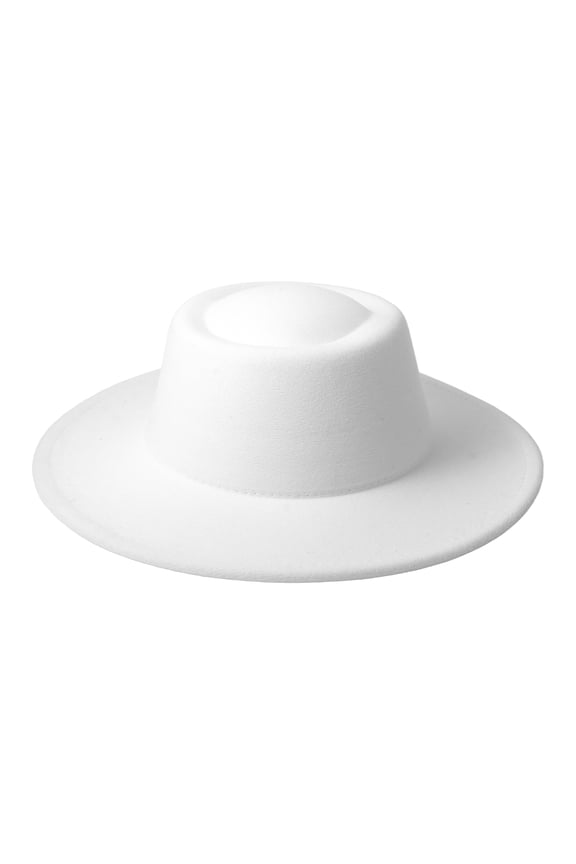 Women's Wide Brim Flat Top Felt Fedora Hat: Vintage Felt Hat for Formal & Casual Styling