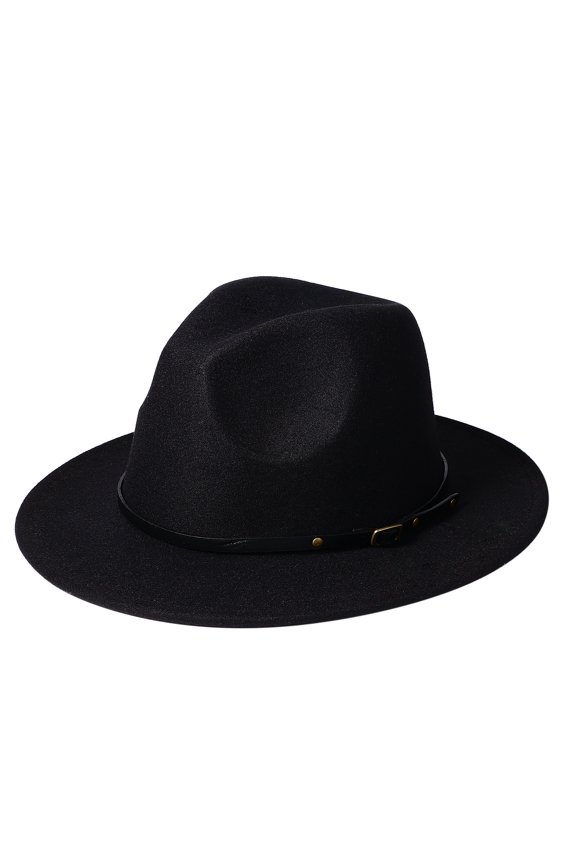 Womens Mens Classic Wide Brim Floppy Vintage Panama Hat Belt Buckle Fedora Hat