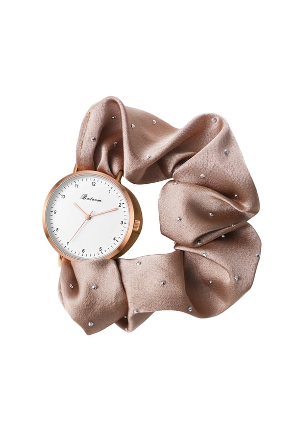 Womens Stretch Band Watches: Analog Quartz Elastic Watch Casual Hair Scrunchies Expansion Band Wristwatch