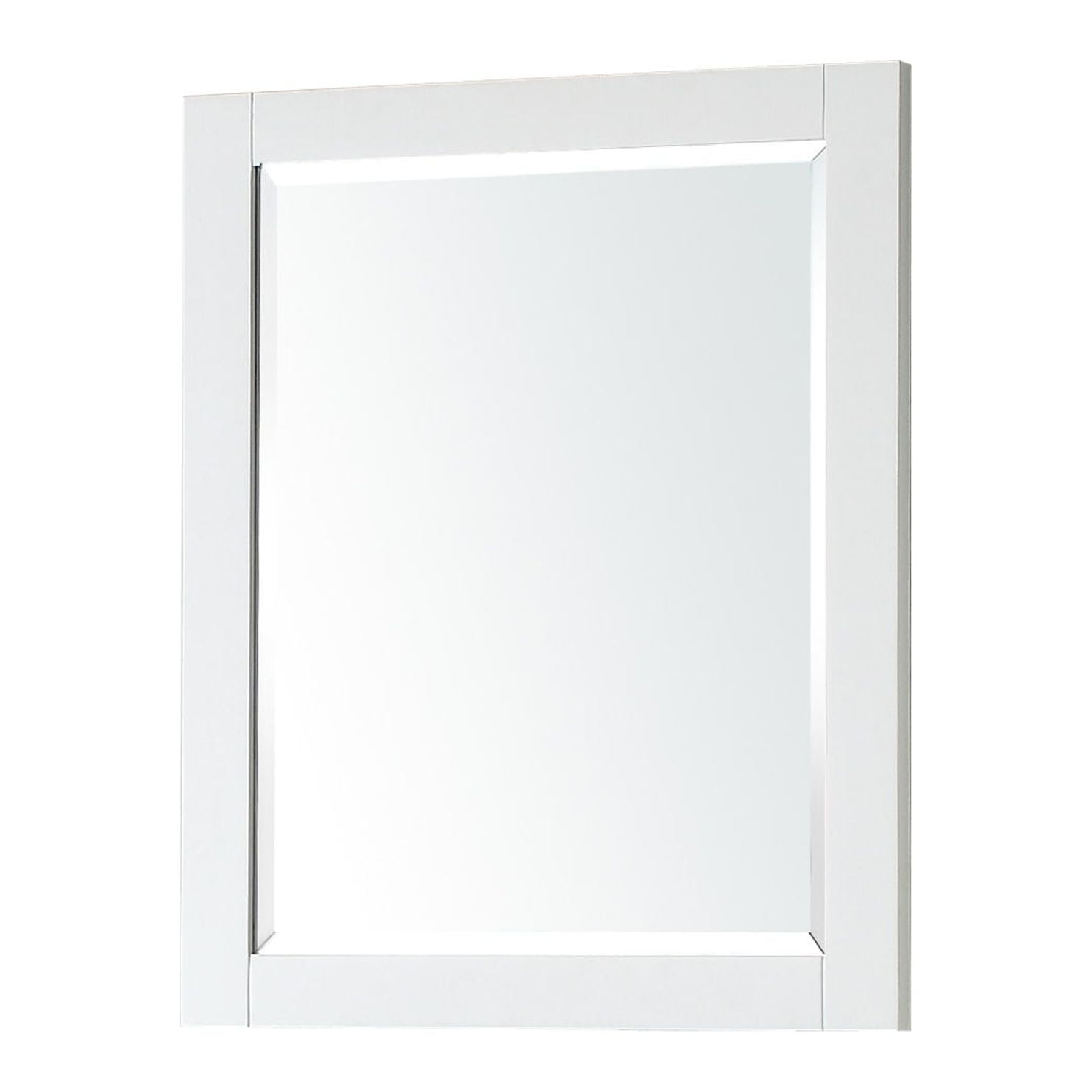Transitional Rectangular 30" x 24" Beveled Wall Mirror in White