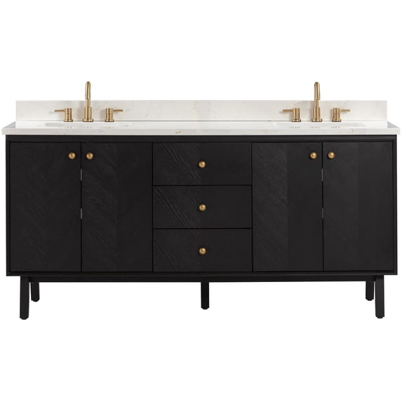 Avanity ADELE-VS73-BK Adele 72" Free Standing Double Basin Vanity Set - Black