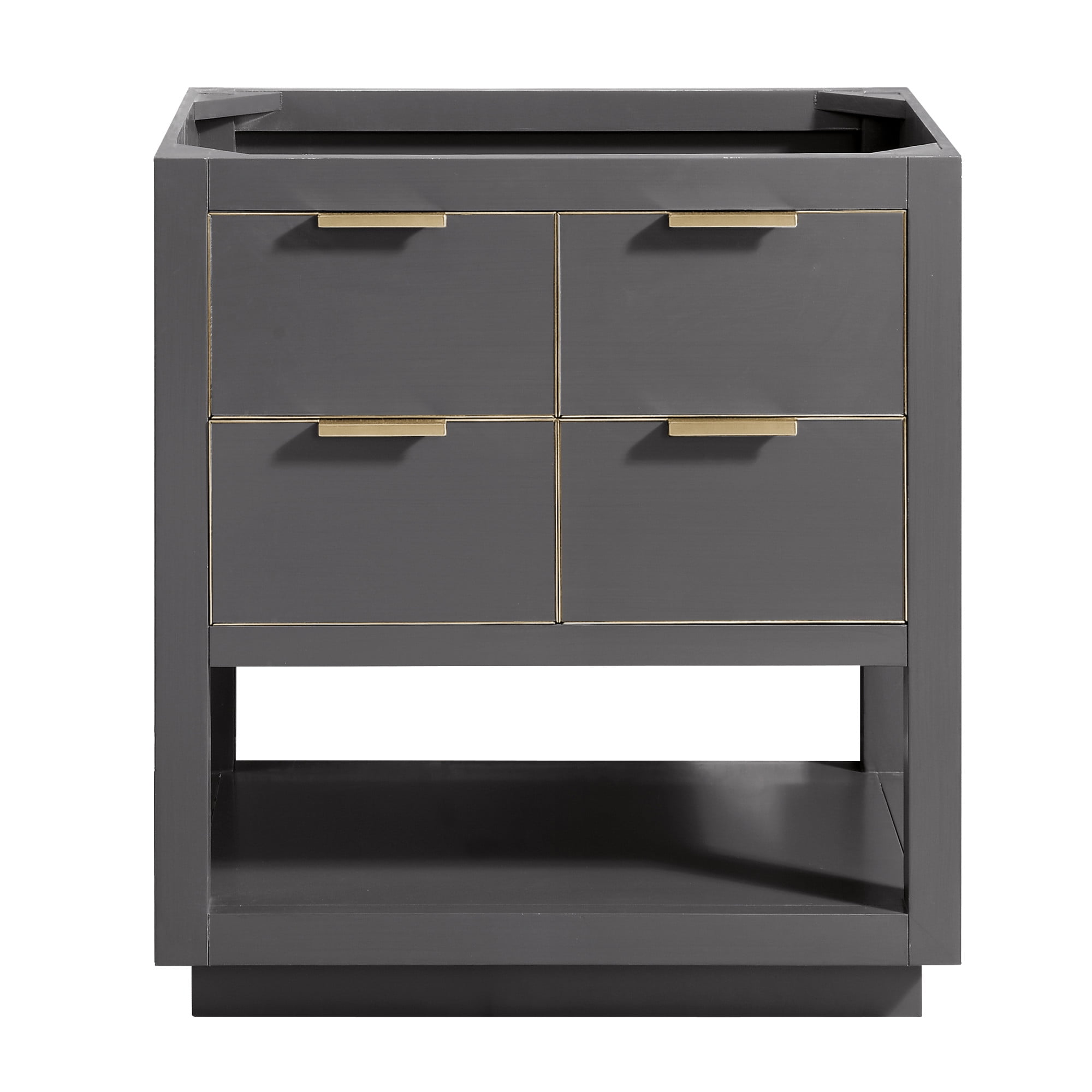 Twilight Gray Solid Wood 30" Freestanding Vanity Cabinet