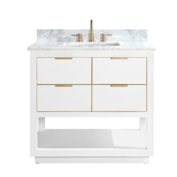 Avanity Allie-Vs37-G-C Allie 36" Free Standing Single Basin Vanity Set - White