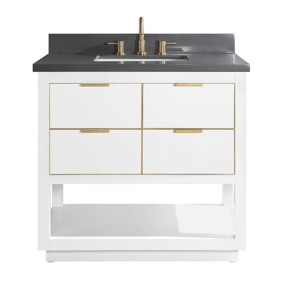 Avanity Allie-Vs37-G-Gq Allie 36" Free Standing Single Basin Vanity Set - White