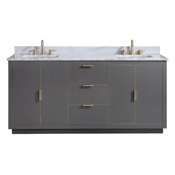Avanity AUSTEN-VS73-TGG-C Austen 73" Free Standing Double Basin Vanity Set - MultiColor