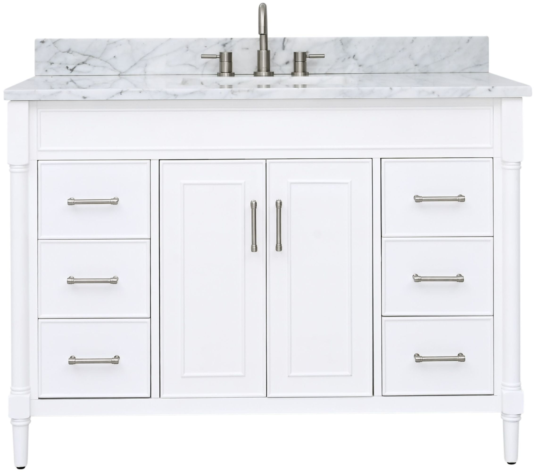 Selene Elegance 49'' White Single Freestanding Bathroom Vanity