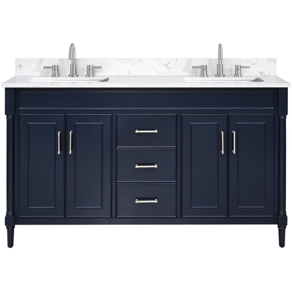 Avanity BRISTOL-VS61-NB-E Bristol 60" Free Standing Double Basin Vanity Set - Blue