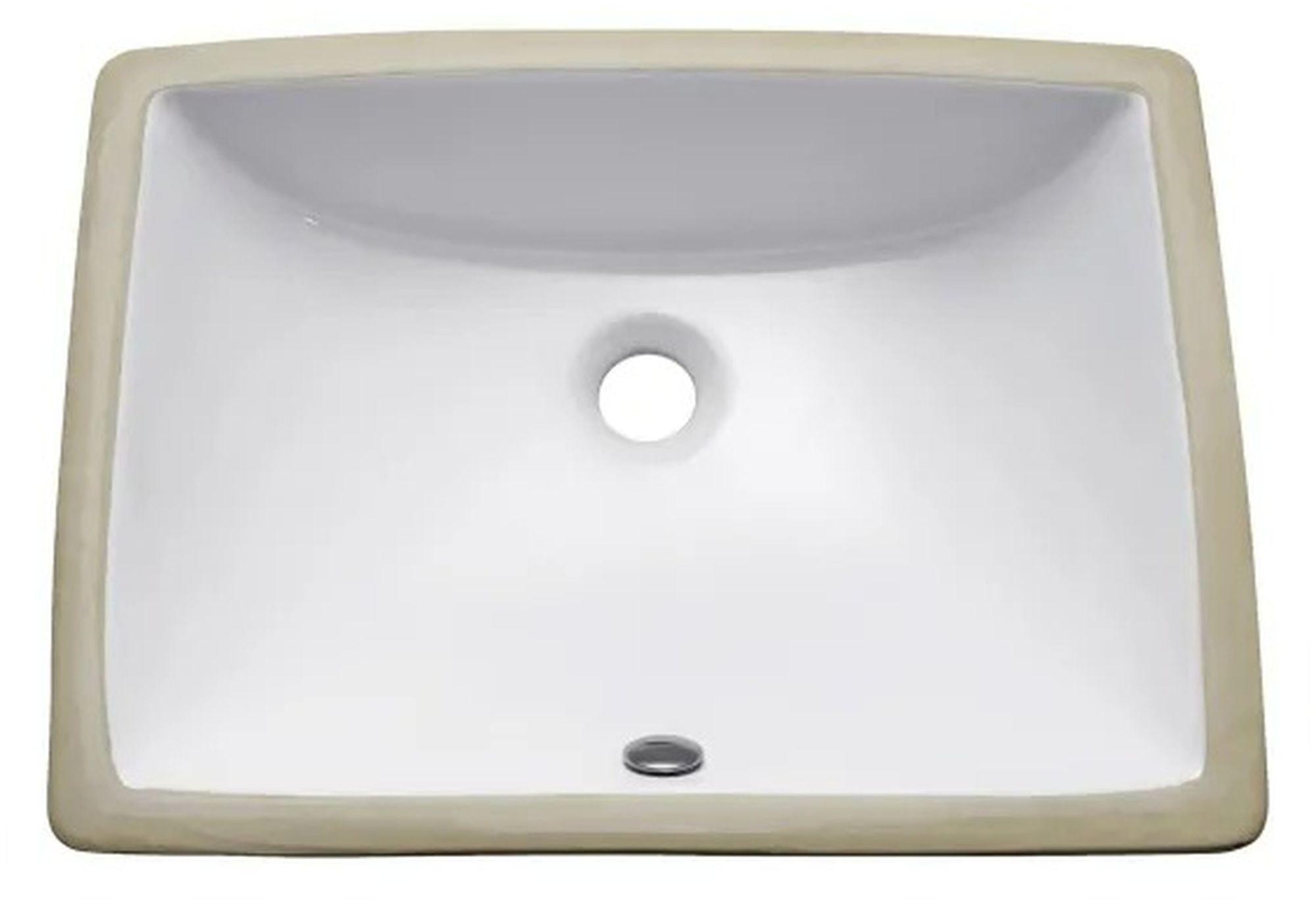 Elegant 18" White Ceramic Undermount Bathroom Sink