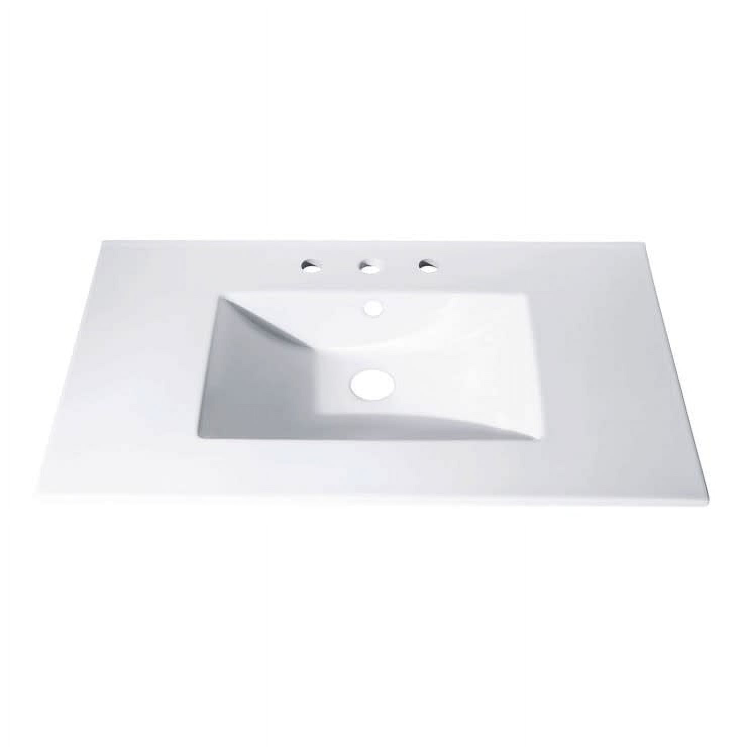 31'' White Ceramic Single Bathroom Vanity Top with Sink