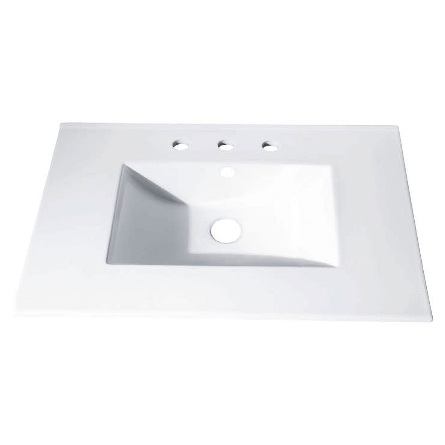 White Ceramic 37" Modern Bathroom Countertop with Basin