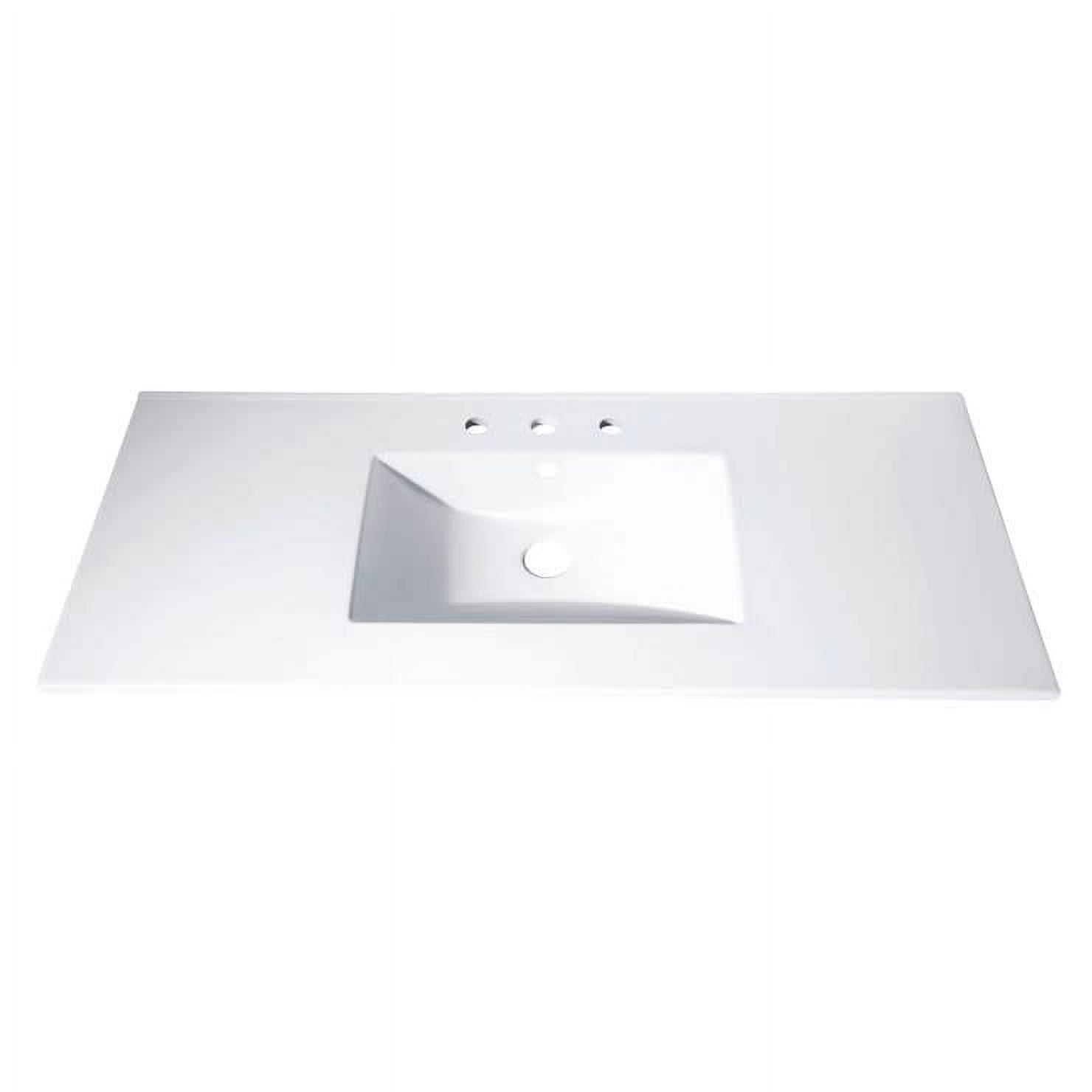 White Ceramic 49" Vanity Top with Integrated Basin