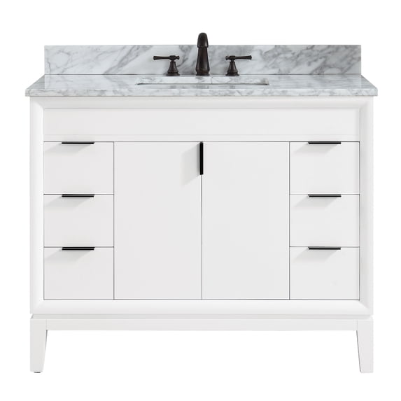 Avanity EMMA-VS43-WT-C Emma 43" Free Standing Single Vanity Set - White